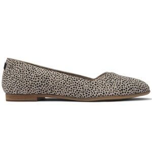 Toms Julie Spot Dot Print Flats Closed Toe Slip On White Black 7